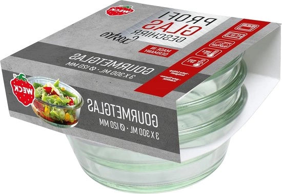 Set a 3 pezzi da 300 ml bicchieri gourmet - resistenti al forno - resistenti al lavastoviglie - stabilità bicchieri delicati - senza coperchio - 76126