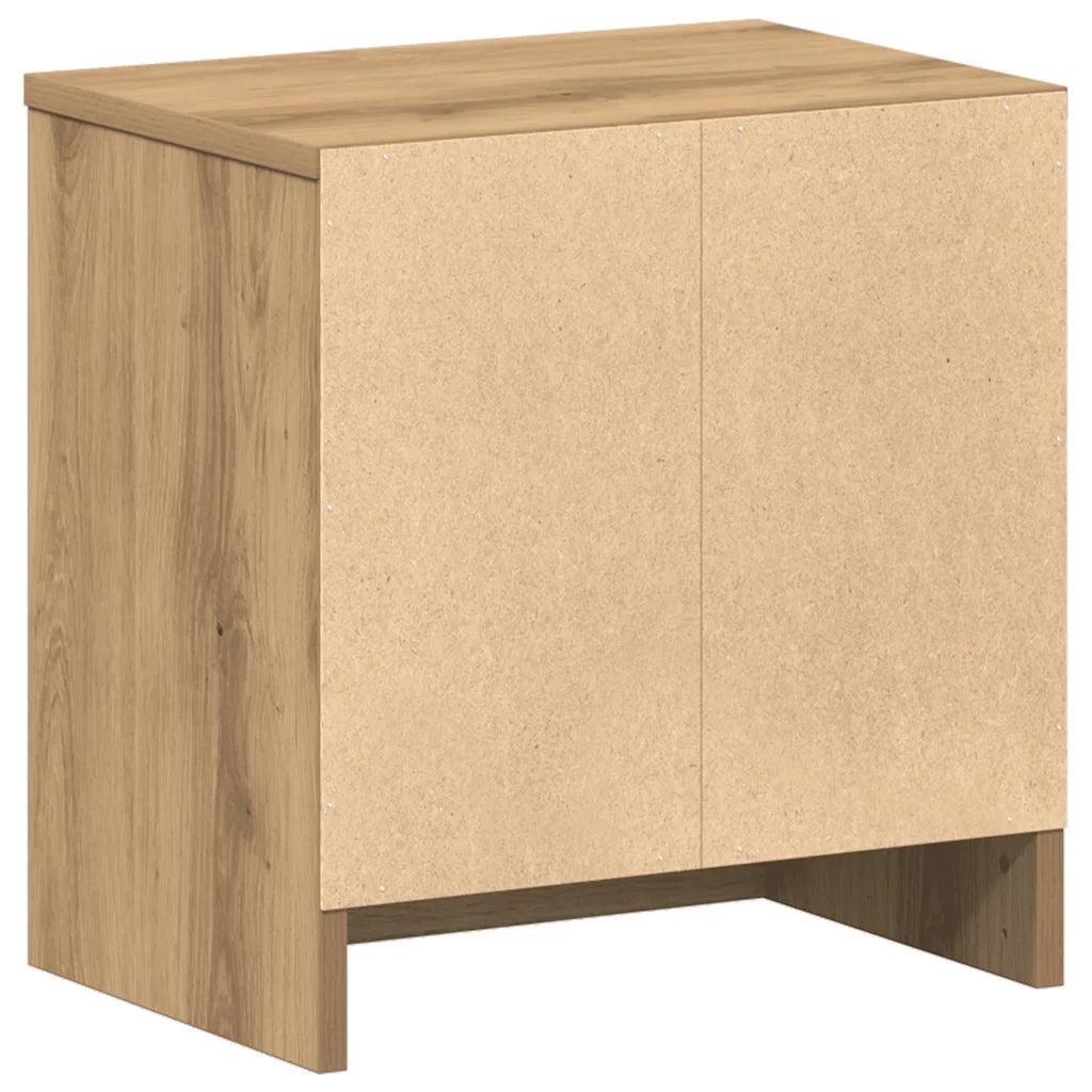 Comodino | Armadio da Notte | Mobiletto da notte con Cassetto Rovere Artigianale 39x28x41 cm