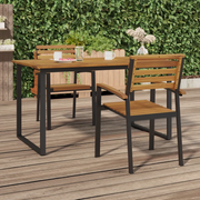 Sedie Giardino Impilabili 2 pz Legno Massello Acacia e Metallo 362014