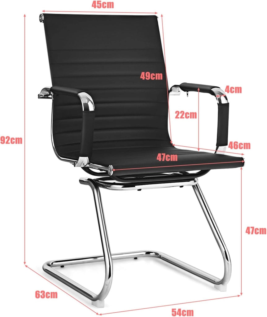 Set di 2 Sedie da Ufficio Ergonomica, Sedie per Sala d'Attesa, Sedia da Conferenza, Poltrona Ufficio con Braccioli, Sedia da Ricevimento Moderne, per Scrivania Sala Riunioni, Portata 120 kg