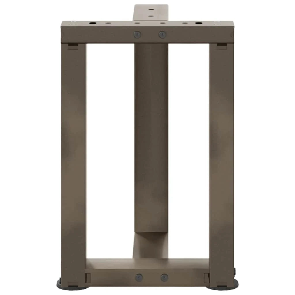 Set di 2 gambe robuste a T per tavolino da caffè 38 x 25 x 42 cm con piedini regolabili design moderno acciaio nero 02_0057297