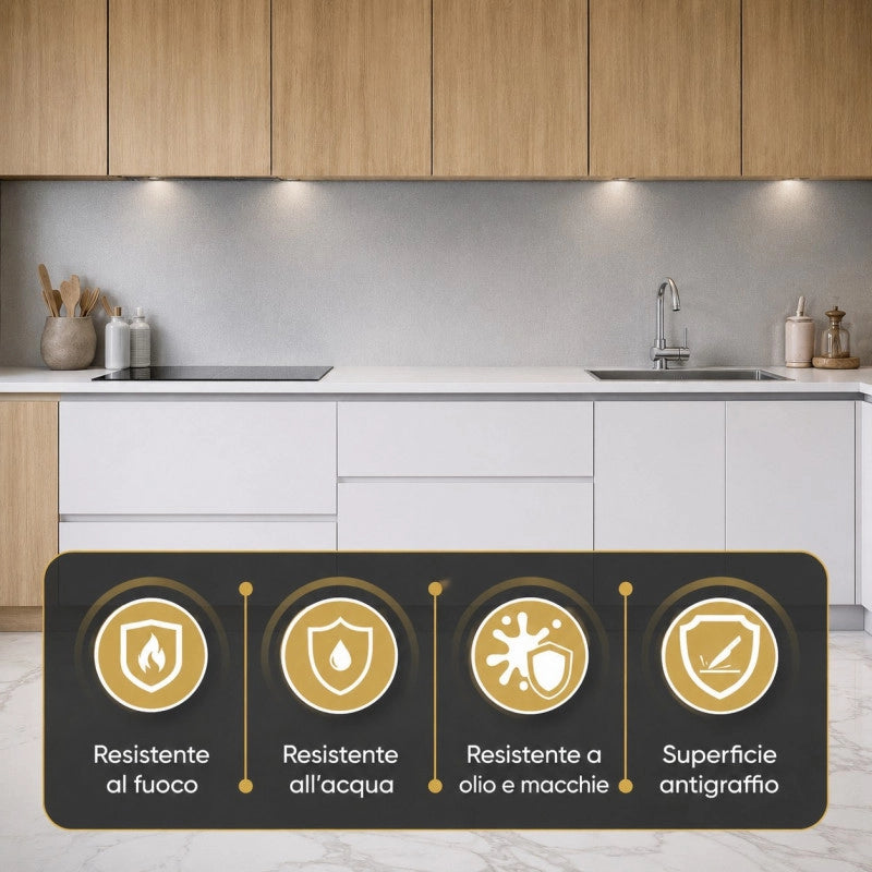 Pannelli decorativi parete effetto acciaio inox, rivestimento murale PVC UV impermeabile 120x60 set 6 pezzi - Divina Home