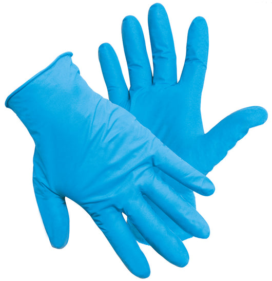 GUANTI MONOUSO IN NITRILE NITROFLEX CF.100 PZ Col. Blu tg. 6,5/7 (S)