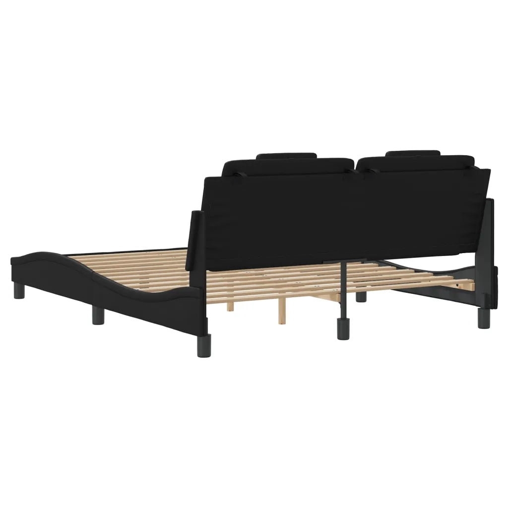 Giroletto Viana con LED senza Materasso Nero 160x200 cm 3214029