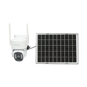 Telecamera di sorveglianza con lente doppia 3 MP, 4G, WIFI 2.4 GHz, pannello solare, batteria da 9.000 mAh, controllo PTZ, rilevamento umano PIR, visione notturna e applicazione Ubox