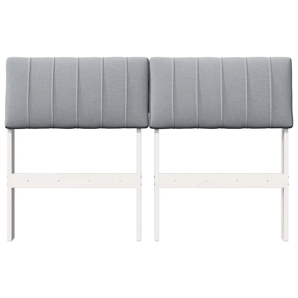 Testiera imbottita Grigio chiaro 120 cm Pino massello 879243