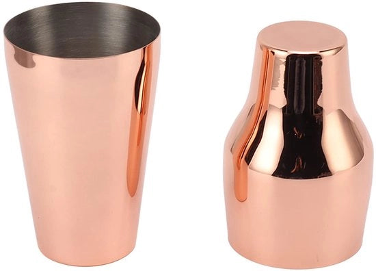 Shaker Cocktail a Doppio Fondo in Acciaio Inossidabile - Ideale per Mix di Cocktail - Rose Oro - Due Parti - Perfetto per Bar e Casa - Adatto per la Preparazione di Cocktail e Mix di Bevande