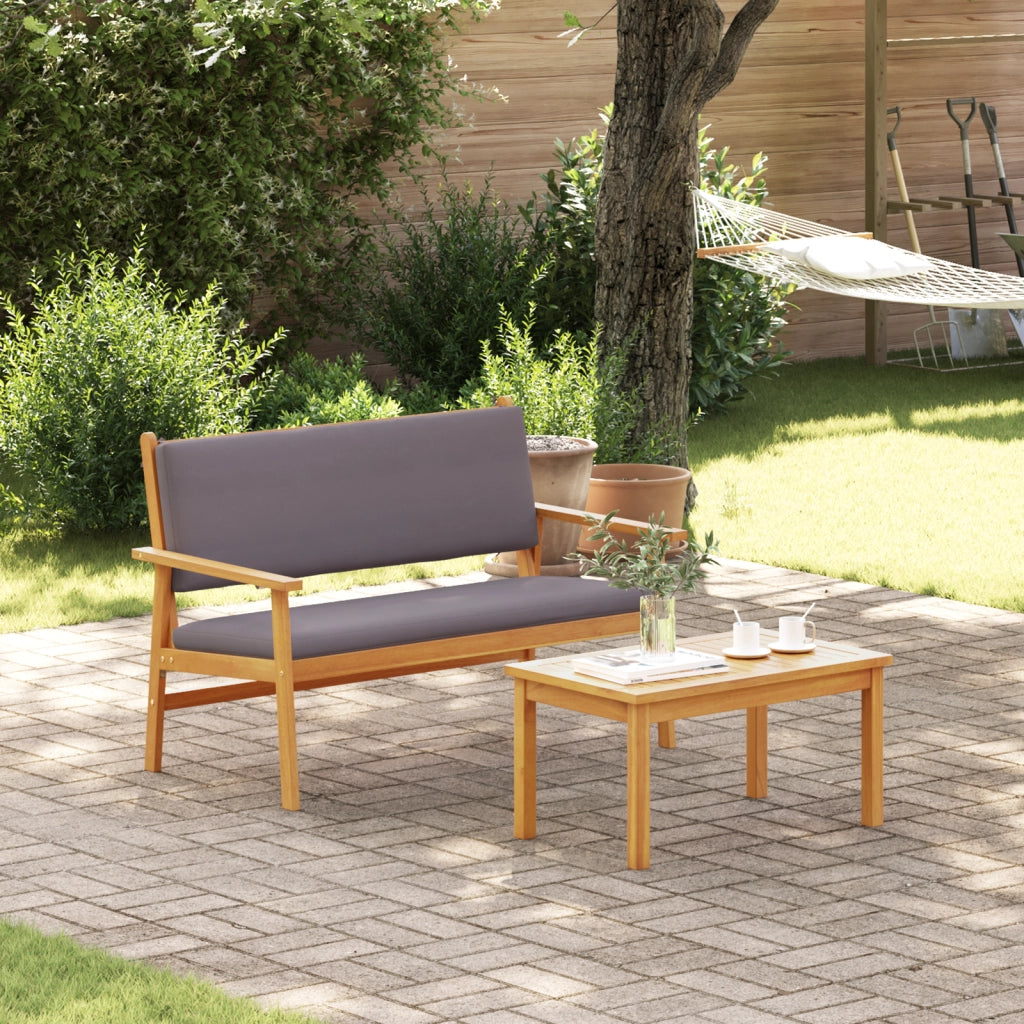 Panchina da giardino  con cuscini in legno massello di acacia