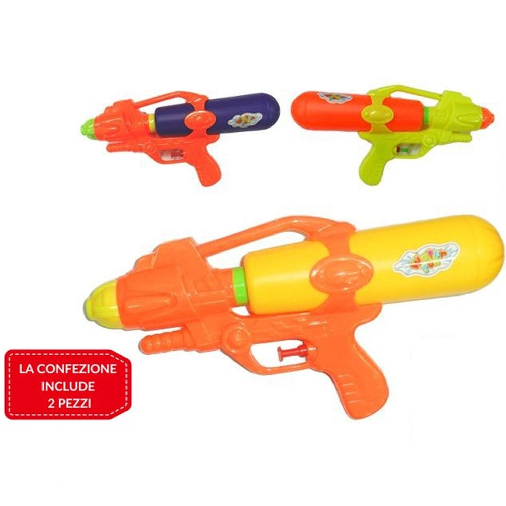 Trade Shop - 2 Pz Pistola Ad Acqua Giocattoli Per Bambini Gioco Mare Piscina Giardino 28 Cm -