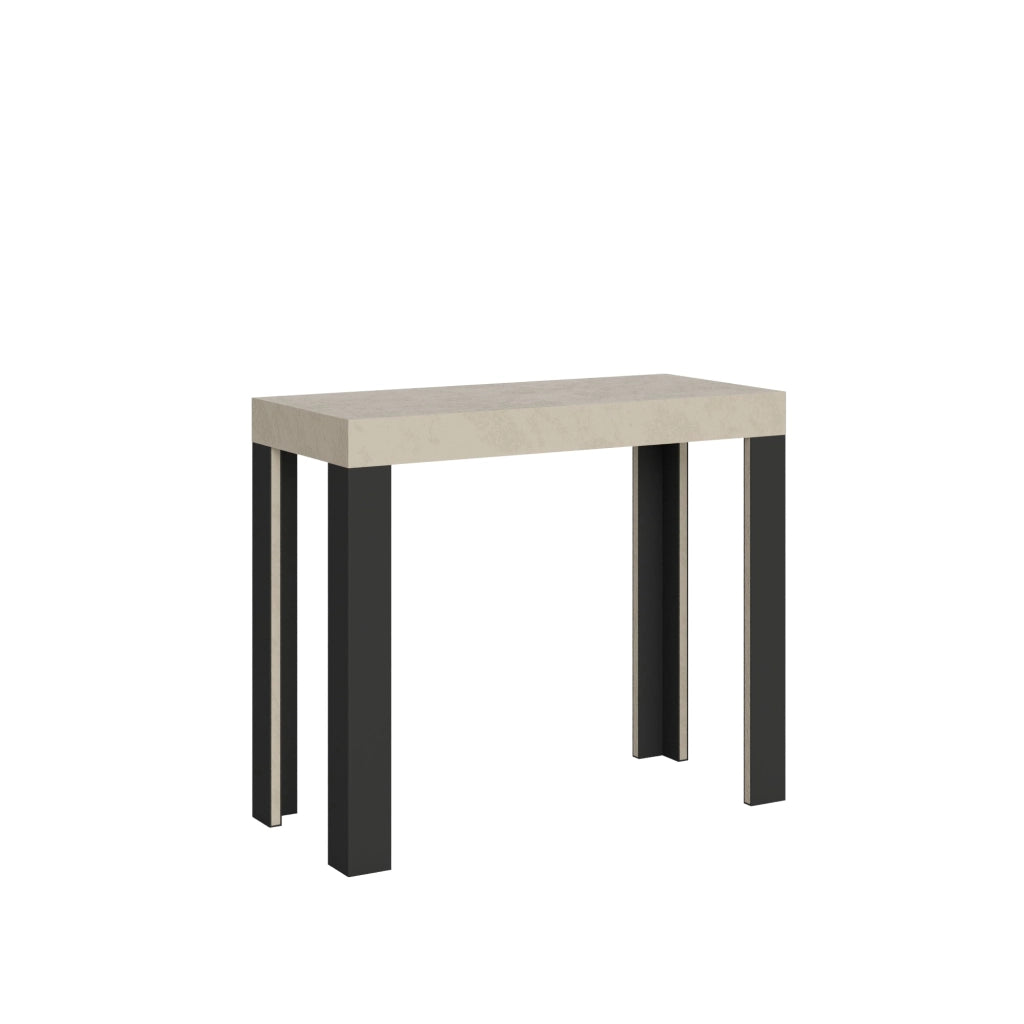 Consolle Allungabile 90-196x40x77 cm Linea Small Cashmere Telaio Antracite