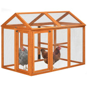 Gabbia per Galline in Legno ¨C Minimal ¨C Arancione, 140x88.5x106cm