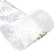 Decorazione di Natale a Fili con Punte di Neve - Decorazione di Natale per Fai da Te - Decorazione di Casa in Bianco - 23 m x 4 cm