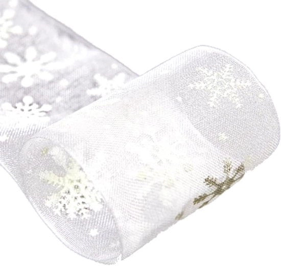 Decorazione di Natale a Fili con Punte di Neve - Decorazione di Natale per Fai da Te - Decorazione di Casa in Bianco - 23 m x 4 cm