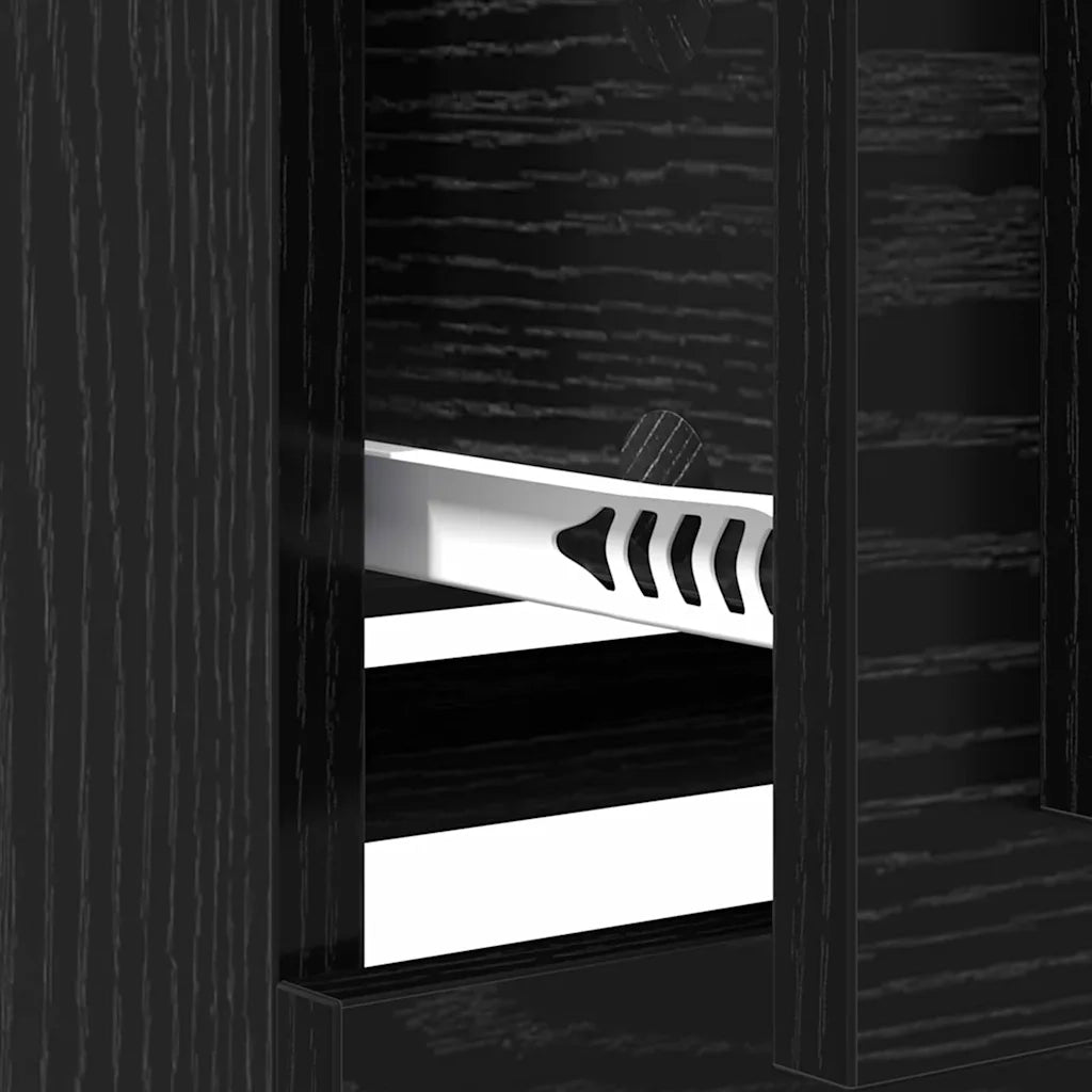 Credenza | Sideboards con cassetto 2 pcs Rovere Nero 70 x 35,5 x 67,5 cm