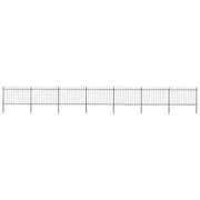 Recinzione da Giardino con Punta a Lancia in Acciaio 1172x120 cm Nero 277626
