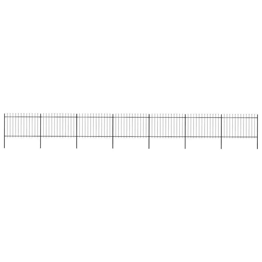 Recinzione da Giardino con Punta a Lancia in Acciaio 1172x120 cm Nero 277626