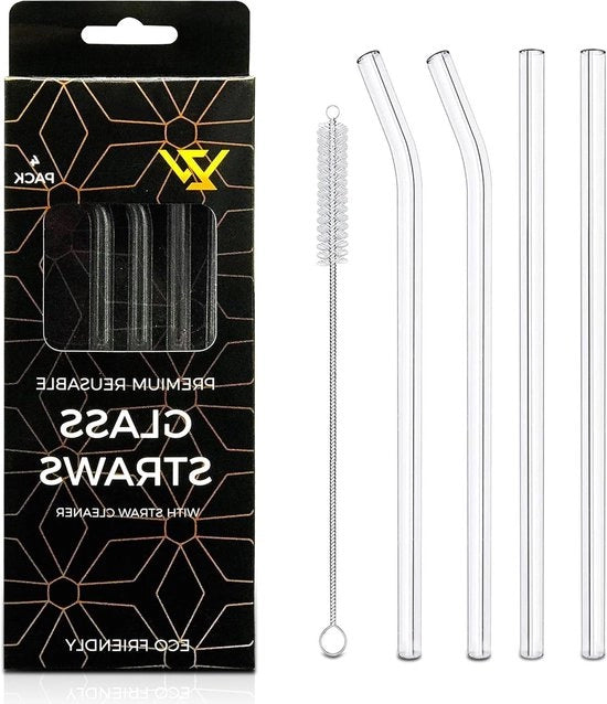 Set di rami di vetro trasparenti riutilizzabili - set di 5 (2 rettilinei, 2 curvi, 1 pulitore)