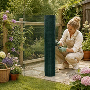 Wire Fence For Chickens, Galvanized With PVC Coating, 25x1 M, Green
