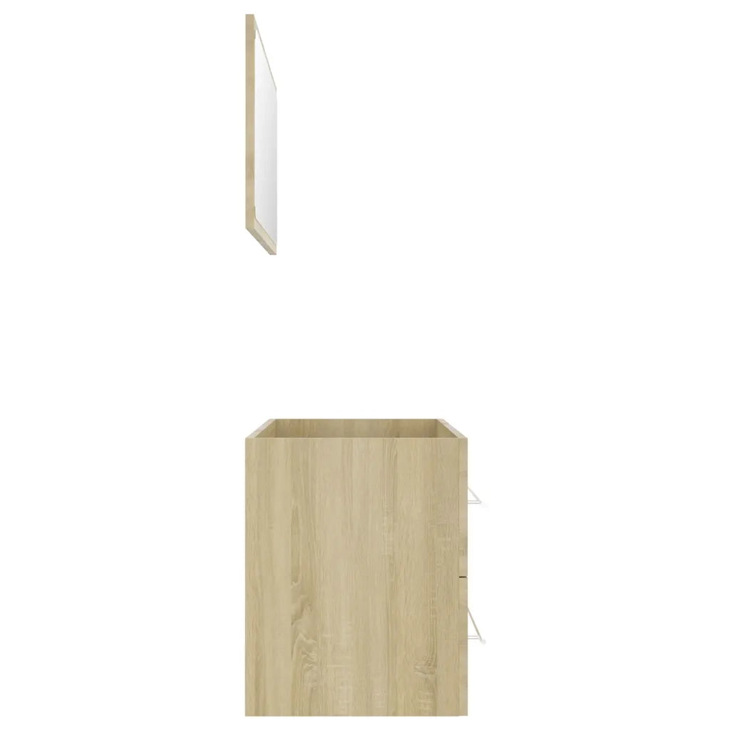 Set Mobili da Bagno 2 pz Rovere Sonoma in Legno Multistrato 804848