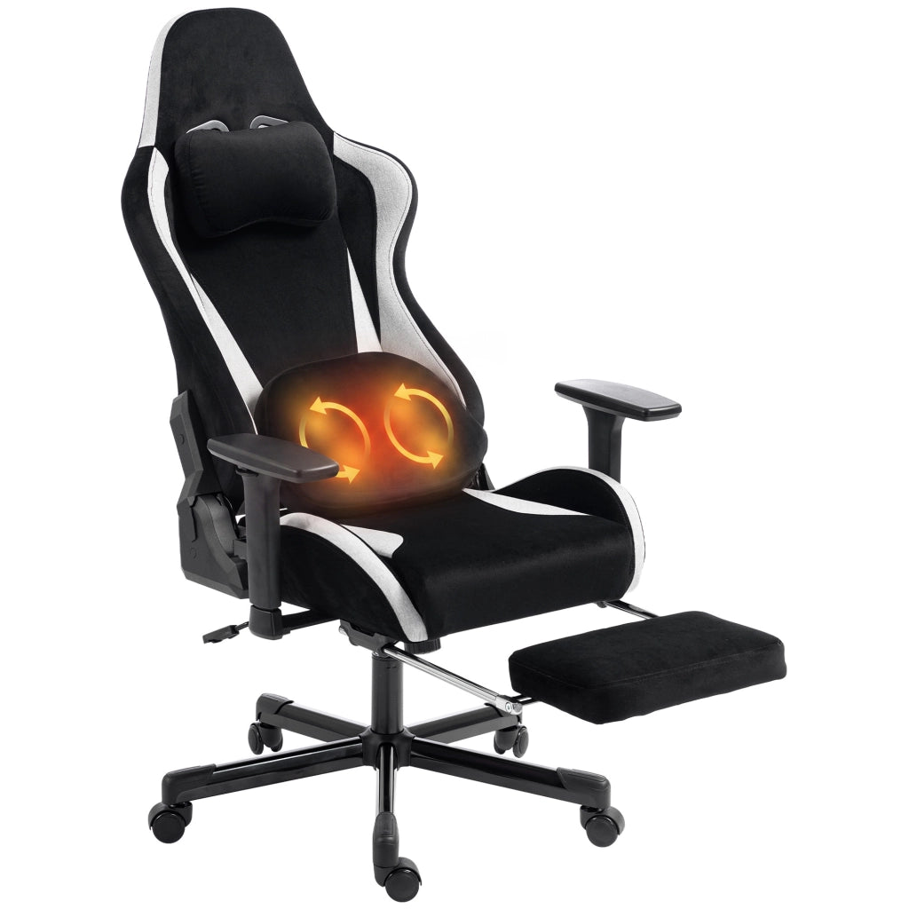 Gaming Stuhl Ergonomischer Gaming Sessel mit Knetmassage und Wärme