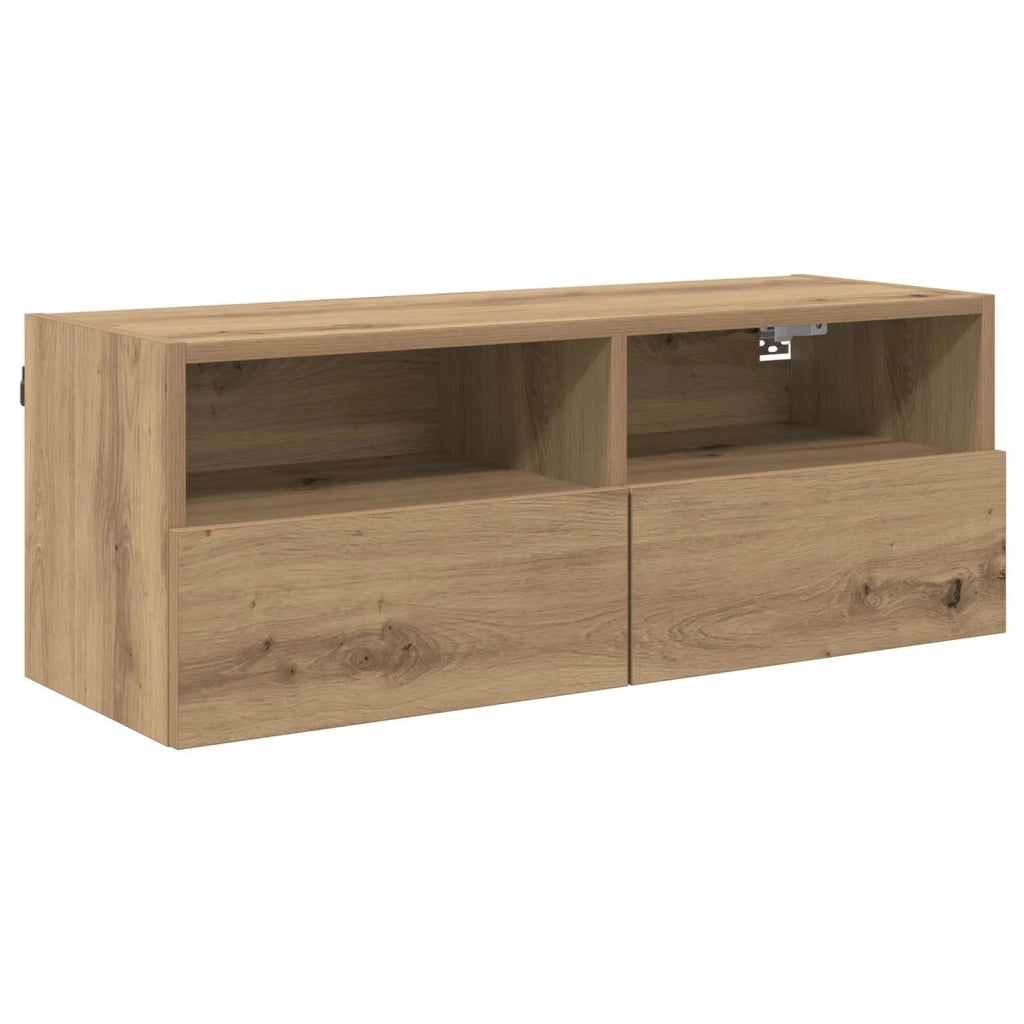 Mobiletti TV da Parete 2 pcs Rovere artigianale 80 x 30 x 30 cm
