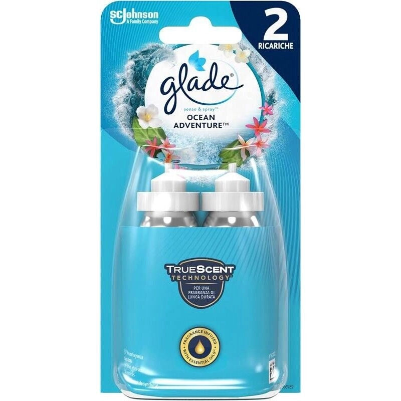 GLADE SENSE & SPRAY DEODORANTE PER AMBIENTI CON SENSORE DI MOVIMENTO FRAGRANZA OCEAN ADVENTURE 2 X 18 ML
