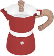 Caffè in Cassetta - 3 Caffè Zuppiera - Caffettiera Italiana in Alluminio con Coperchio e Manopola Antiscotta - Portatile per Campeggio e Viaggi