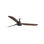 FARO Ventilatore da soffitto con motore DC 6 velocita funzione inversa per soffitti inclinati compatibile TUYA nero pale in legno finitura noce FARO-33817RWT