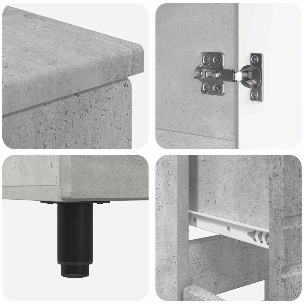 Mobiletto da bagno Grigio Cemento 60 x 35 x 80 cm 889418