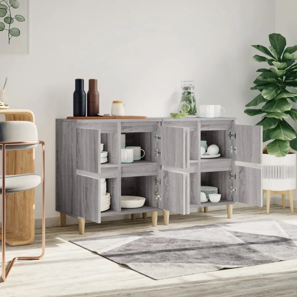 Credenze 2pz Grigio Sonoma 60x35x70 cm in Legno Multistratocod mxl 125429