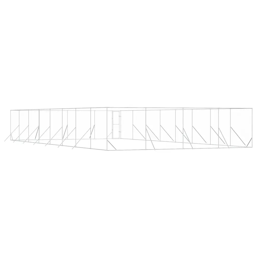 Cuccia per Cani da Esterno Argento 8x16x2 m in Acciaio Zincato 3190466