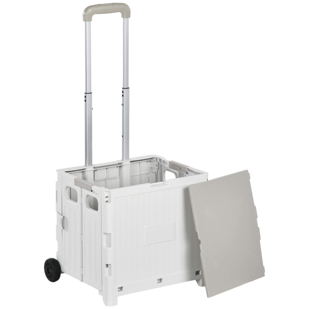 Carrello Spesa 2 Ruote ¨C Xylo ¨C Manico Regolabile 32L 41,5x32,5x85cm Bianco