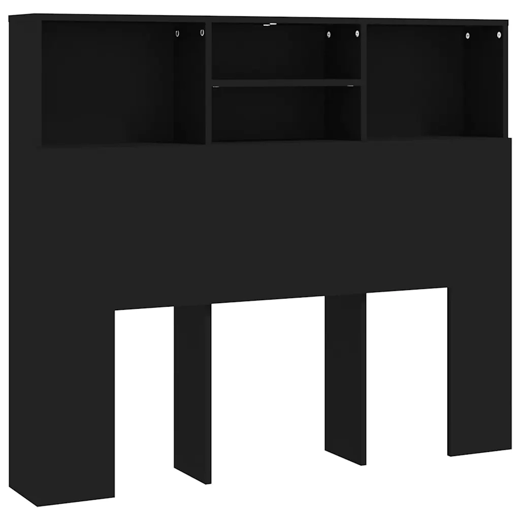 Testiera con Contenitore Nera 120x19x103,5 cm