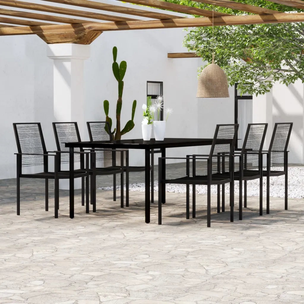 Set Mobili da Pranzo da Giardino 7 pz Nero 3099201