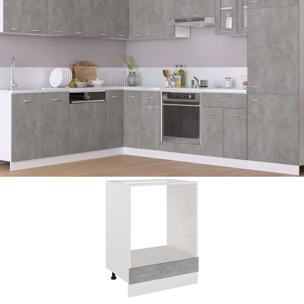 Mobile per Forno “Riga” Grigio Cemento 60x46x81,5 cm