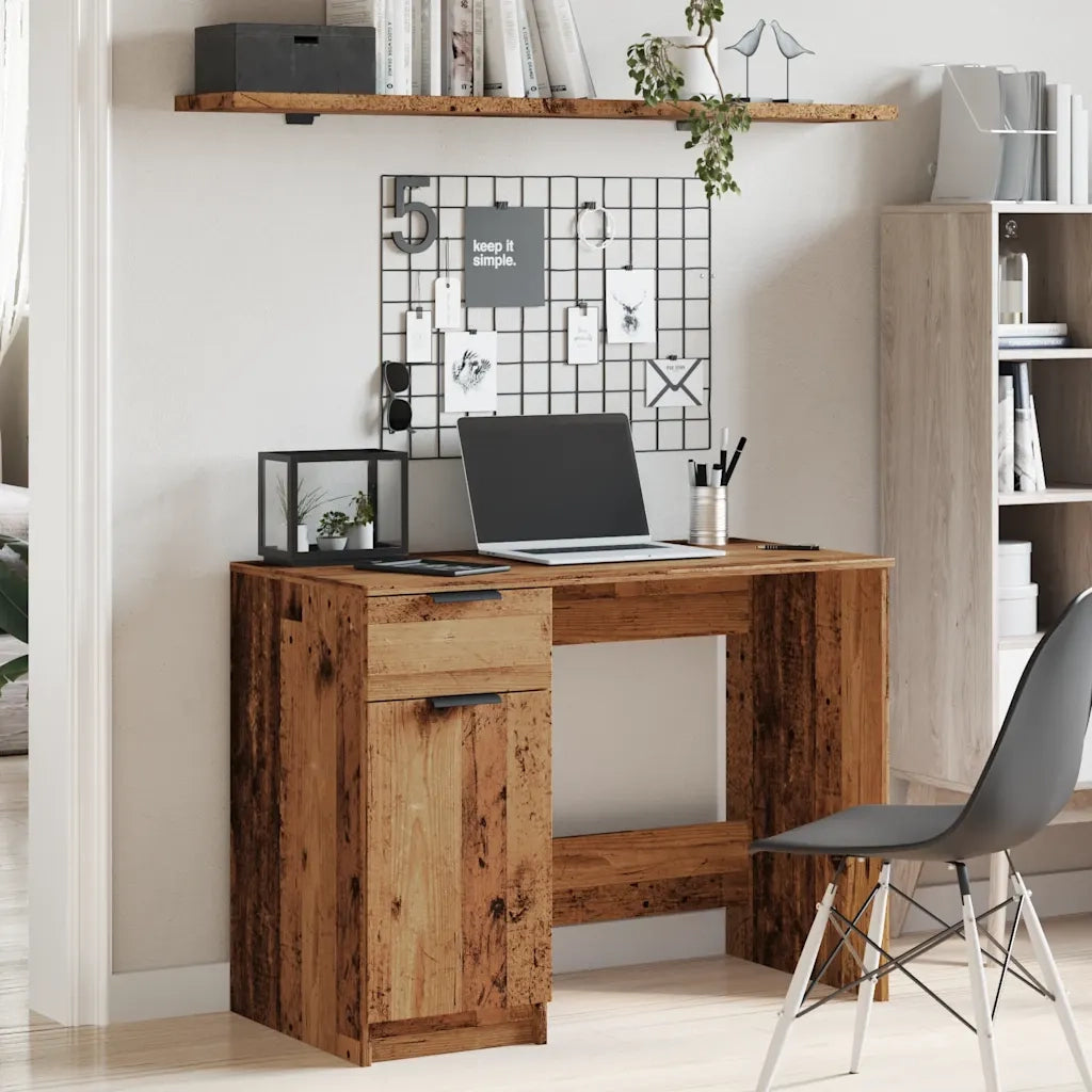 Scrivania | Tavolo da Ufficio Legno Antico 100x50x75 cm in Truciolato
