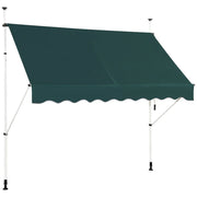 Tenda da sole retrattile manuale 200 x 300 cm con altezza regolabile e manovella design moderno in alluminio verde 20_0010428