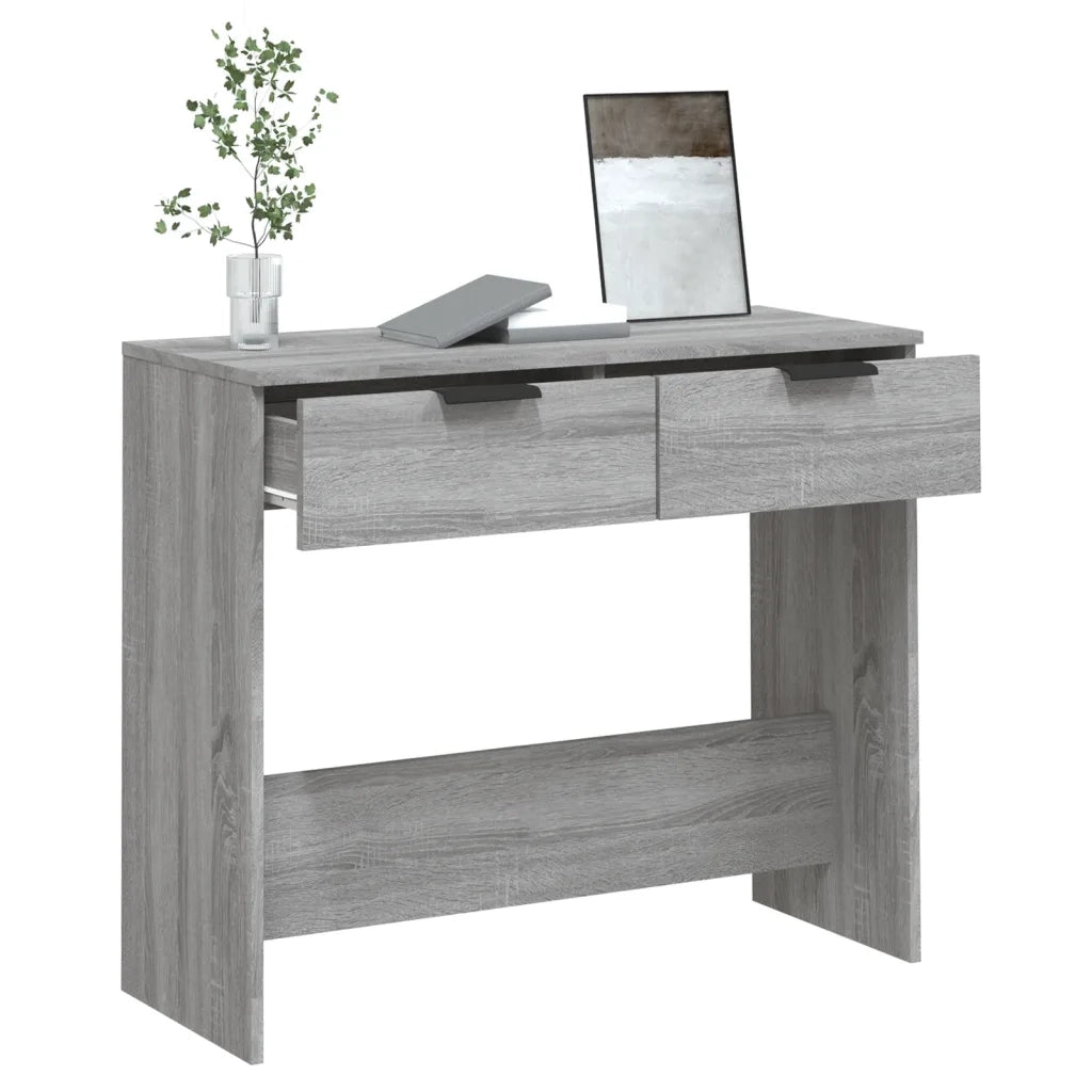 Tavolino Consolle Grigio Sonoma 90x36x75 cm Legno Multistrato 817073