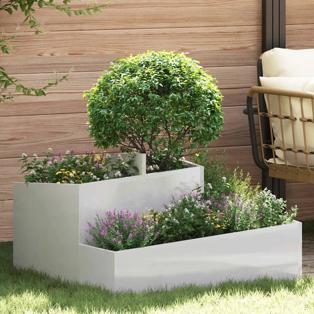 Vaso da giardino Argento 80 x 80 x 50 cm Acciaio inossidabile 873582