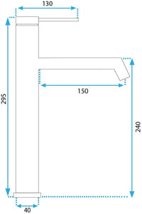 Rubinetto Da Lavabo Rea Foss Brush Copper High