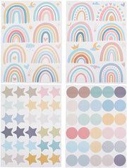 Sticker periscopici per bambini - 76 pezzi per camera da letto e camera per bambini - femminili - punti - scuola materna - decorazione per feste
