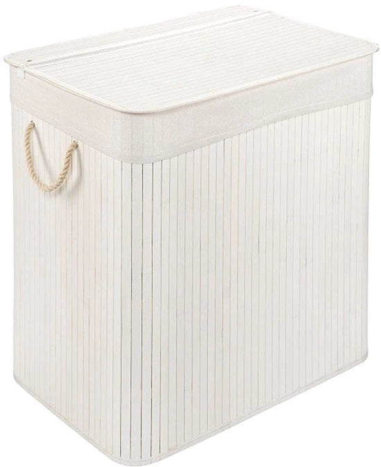Asciugamani per bagno in bambù ecologico (72 L) • Box per asciugare con coperchio rimovibile • Asciugamani pieghevoli • Cassetta per asciugare per la bagno • 100% Bambù • Dimensioni: 40x30x60 cm