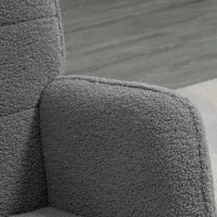 Poltrona a Dondolo Imbottita in Legno e Acciaio per Soggiorno e Camera da Letto, 71x98x101 cm, Grigio Scuro