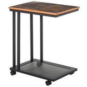 Tavolino con rotelle ¨C zephmum ¨C nero legno noce 51x36x65 cm