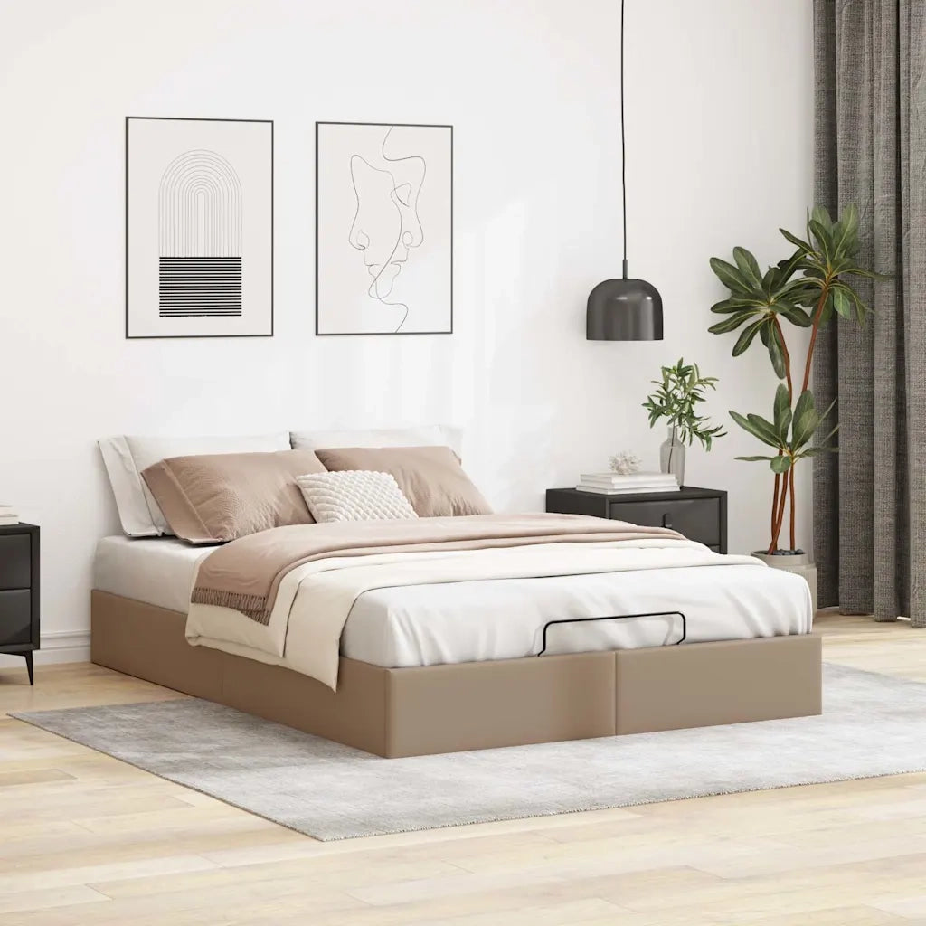 Struttura Letto Pouf senza Materasso 140x190 cm Similpelle 3310803