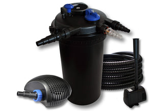 Filtro a pressione per laghetti 30000l 18W UVC ECO Pompa 40W Tubo 25m Fontana