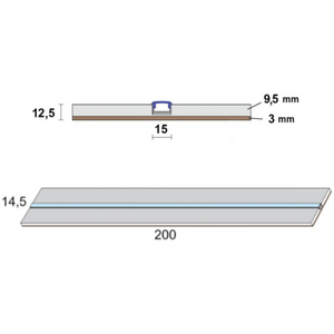 Semilavorato cartongesso fibra alluminio led 14,5x200 cm 15 pezzi 30 m lineari