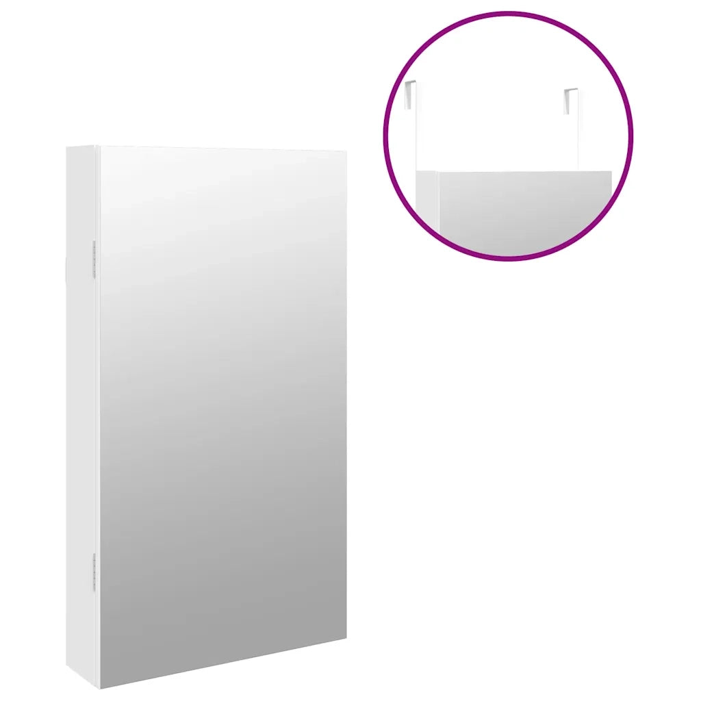 Armadio Portagioie a Specchio con Luci LED a Parete Bianco CFW2308228