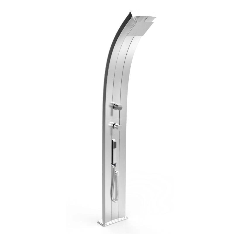 Doccia Solare In Alluminio Dada Top Line Con Miscelatore E Doccetta Colore Argento Cv-D340-Tl/1300