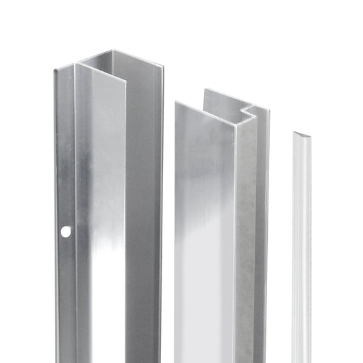 COPPIA PROFILI PER FISSAGGIO A MURO PER WALK-IN ESSENTIAL- H 190 cm - Cromo- DHIMP- pezzi 1